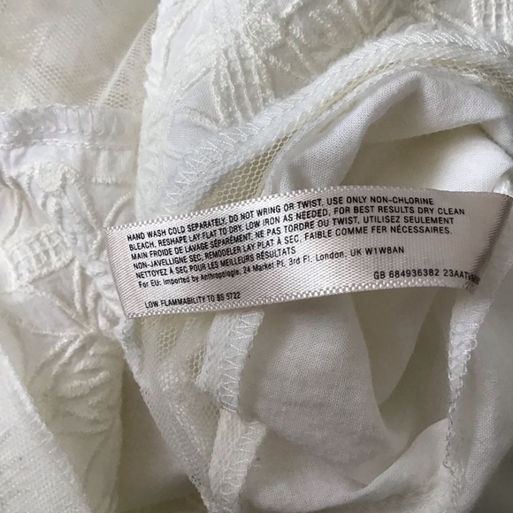 Feather Bone Sleeveless Tiered White Dress Lace Detail Size Medium - Picture 6 of 13